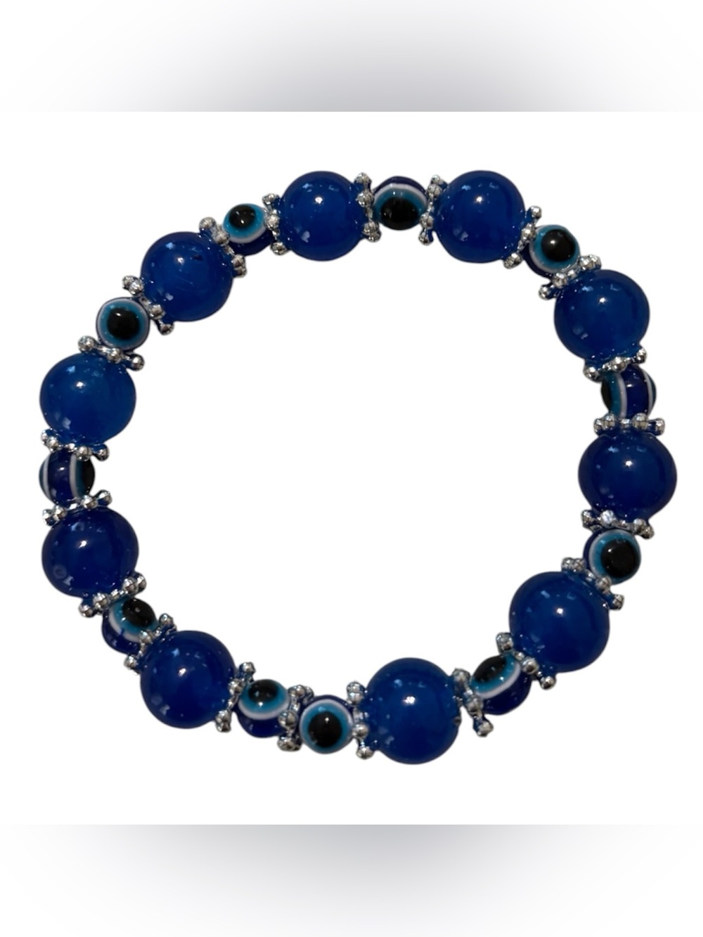 Evil eye glass bead stretch bracelet